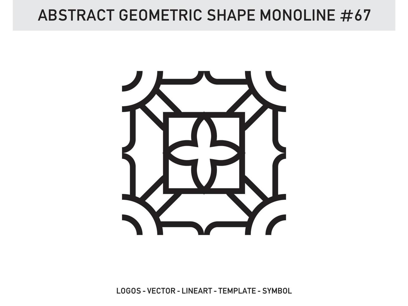 Abstract Geometric Monoline Lineart Line Shape Free Vector