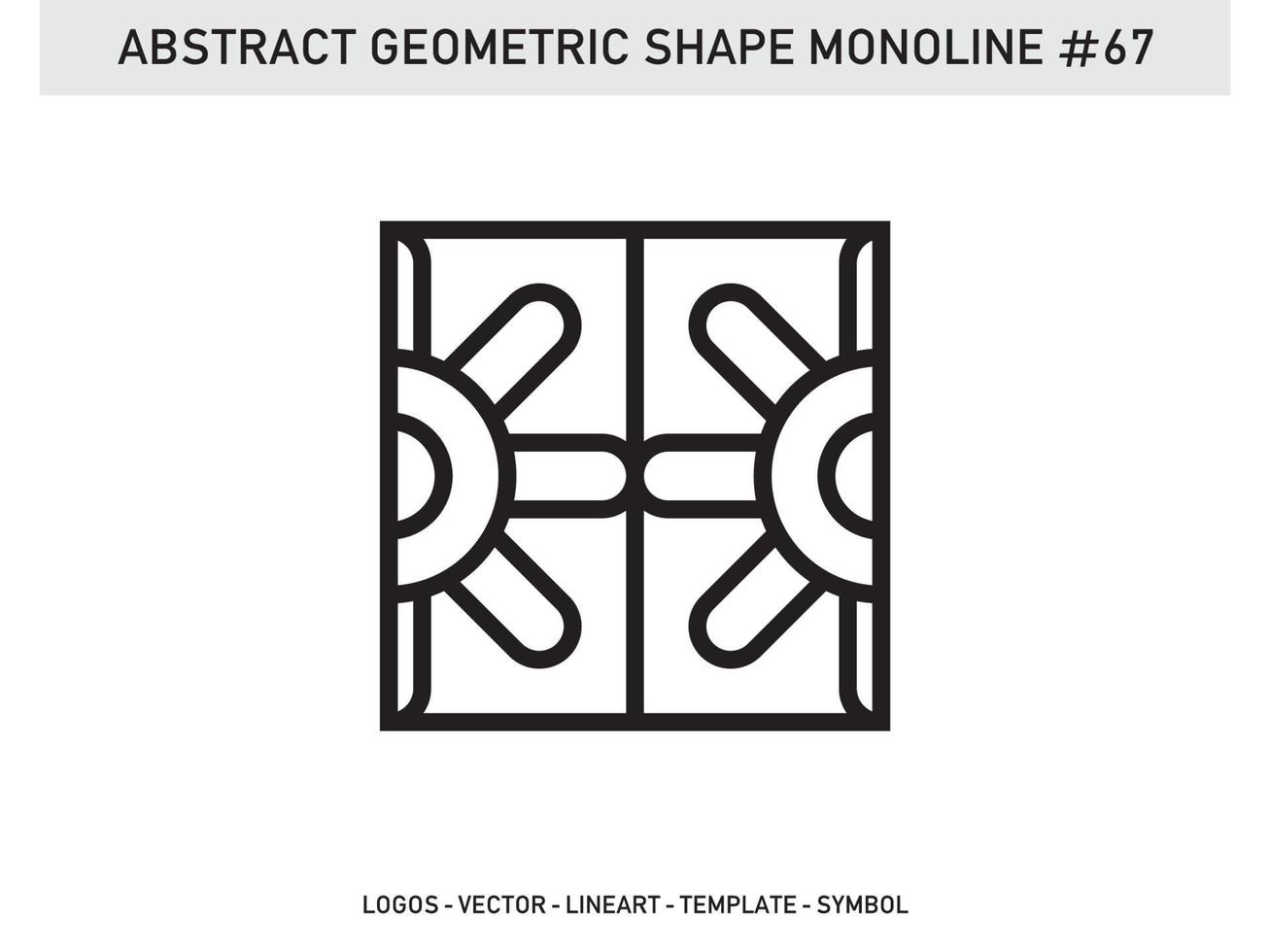Abstract Geometric Monoline Lineart Line Shape Free Vector
