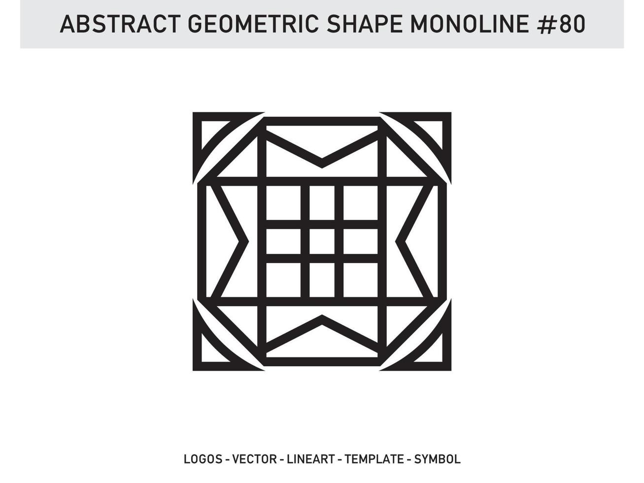 Abstract Geometric Monoline Lineart Line Shape Free Vector