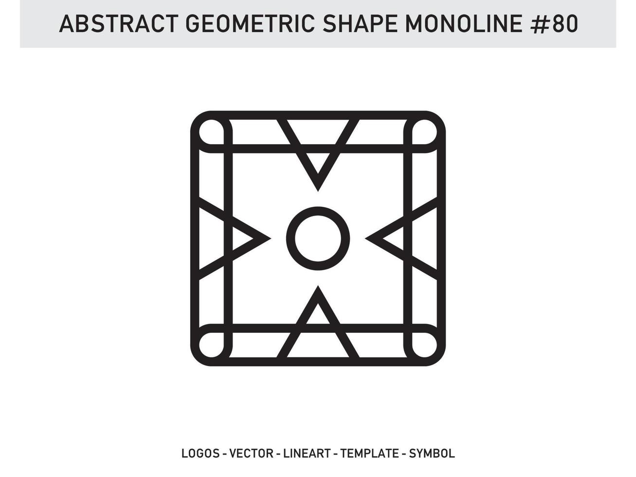 Abstract Geometric Monoline Lineart Line Shape Free Vector