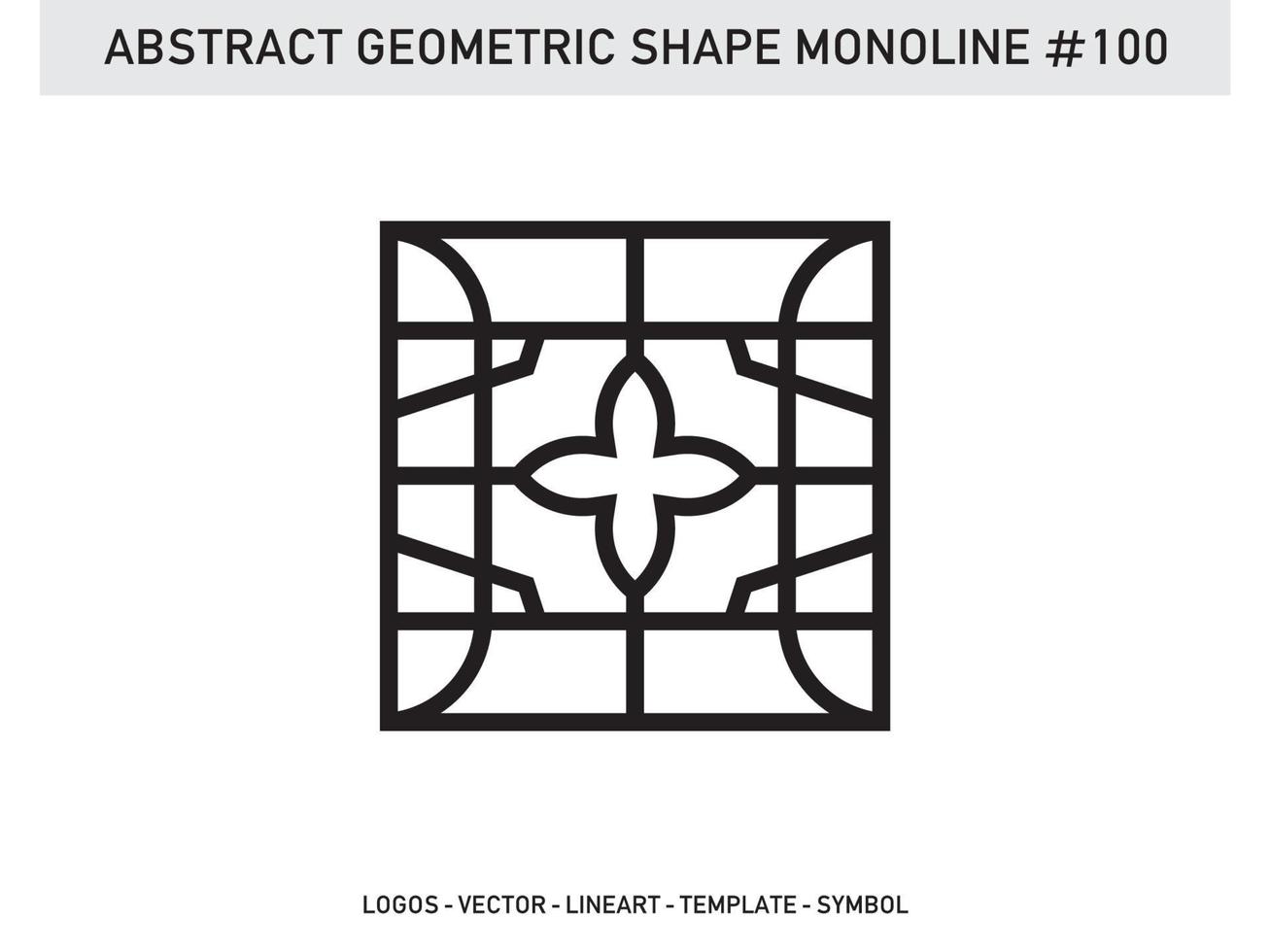 Monoline Abstract Geometric Lineart Line Shape Free Vector Design