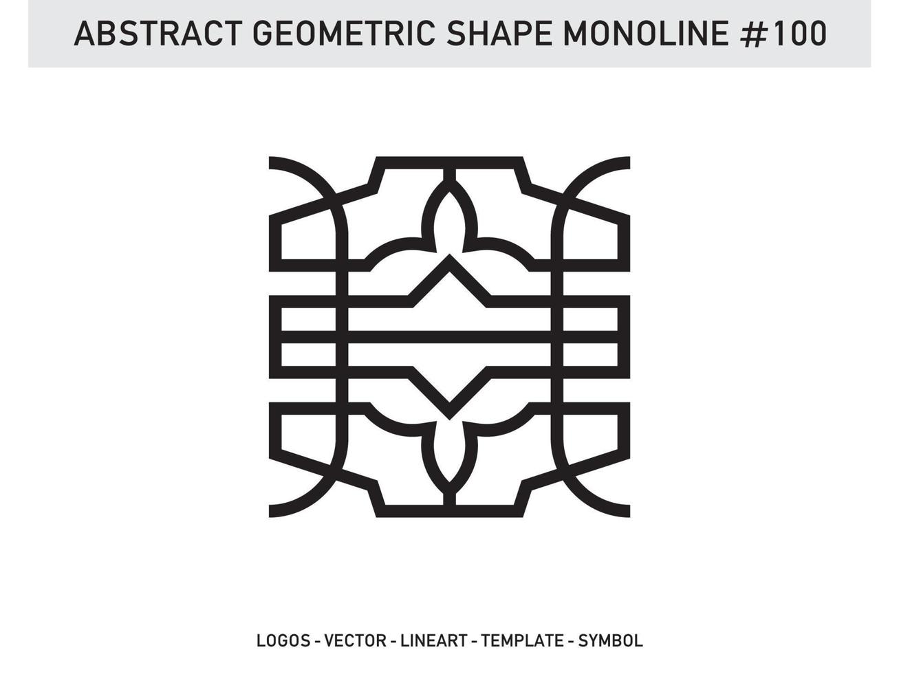 diseño de vector libre de forma de línea de lineart geométrico abstracto monoline