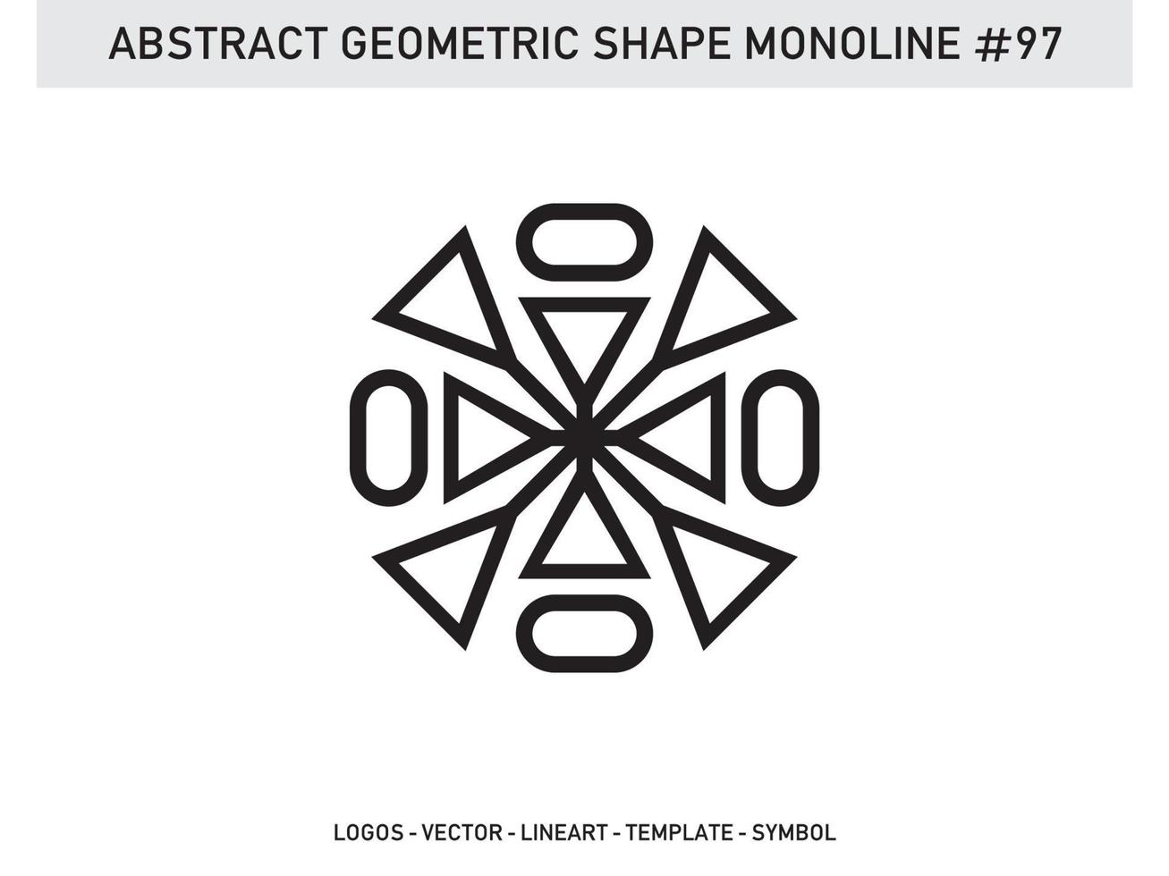 Monoline Abstract Geometric Lineart Line Shape Free Vector Design