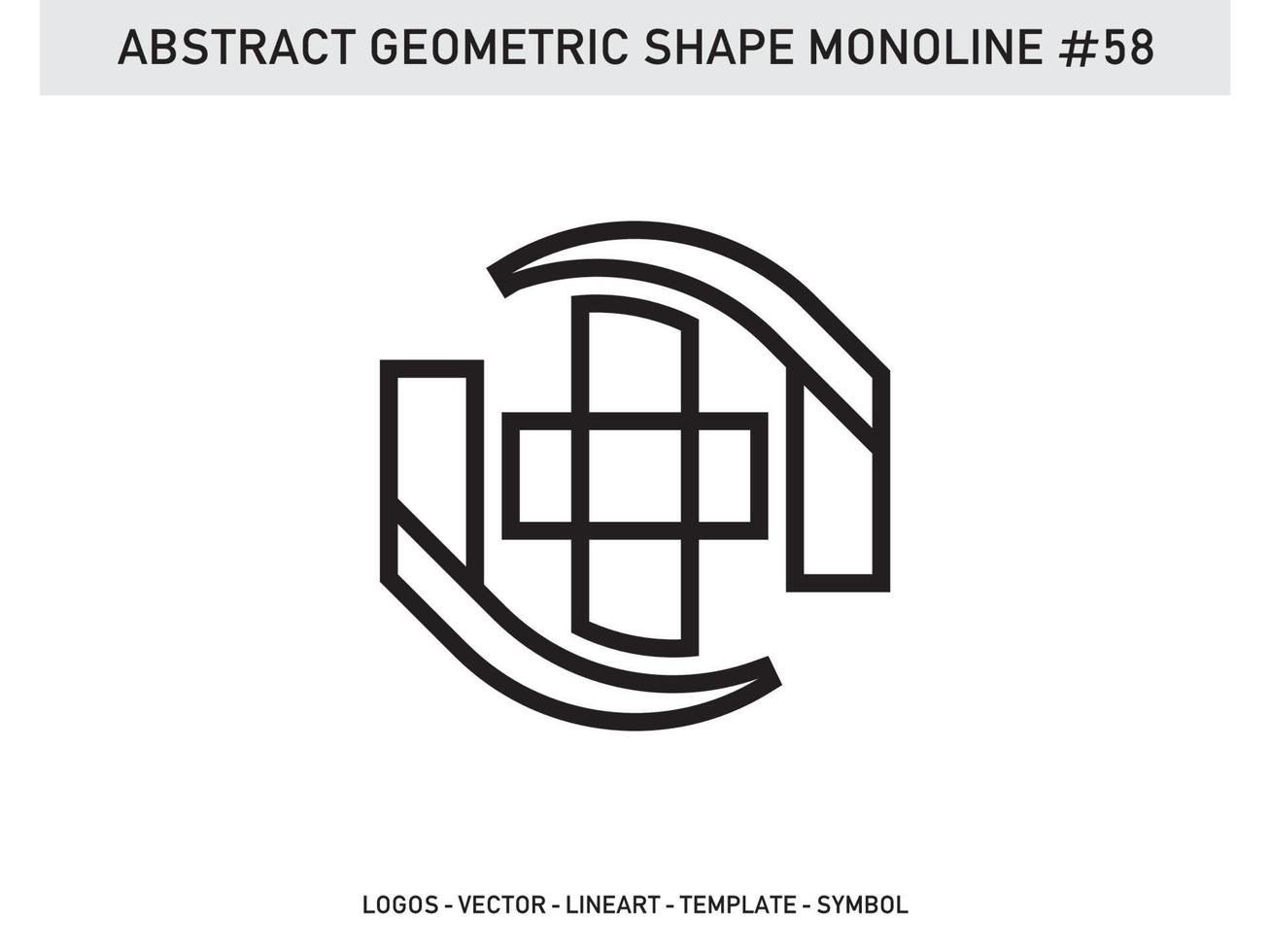 Geometric Monoline Shape Abstract Free Vector