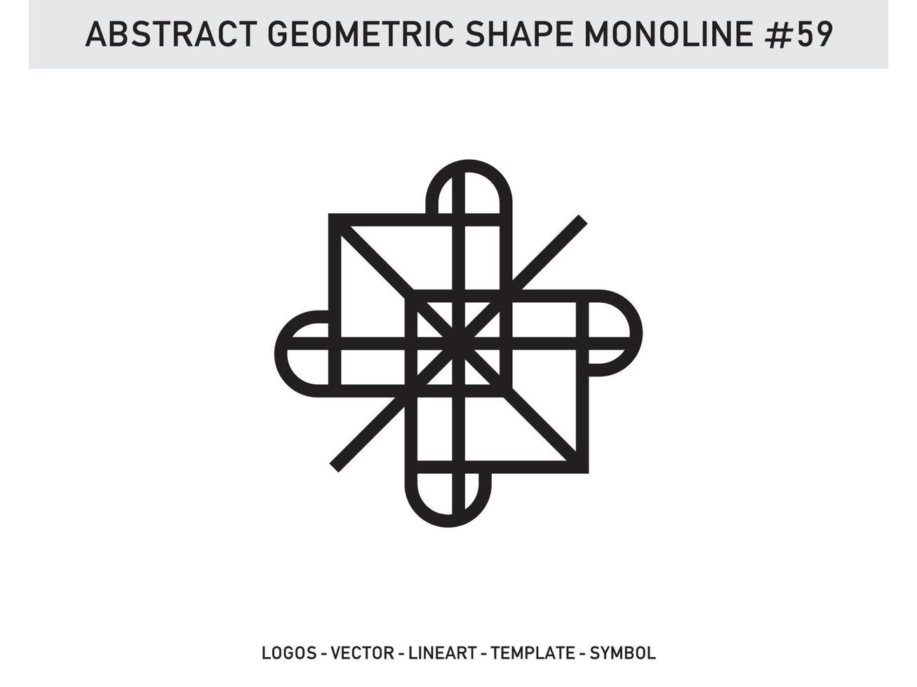 Geometric Monoline Shape Abstract Free Vector