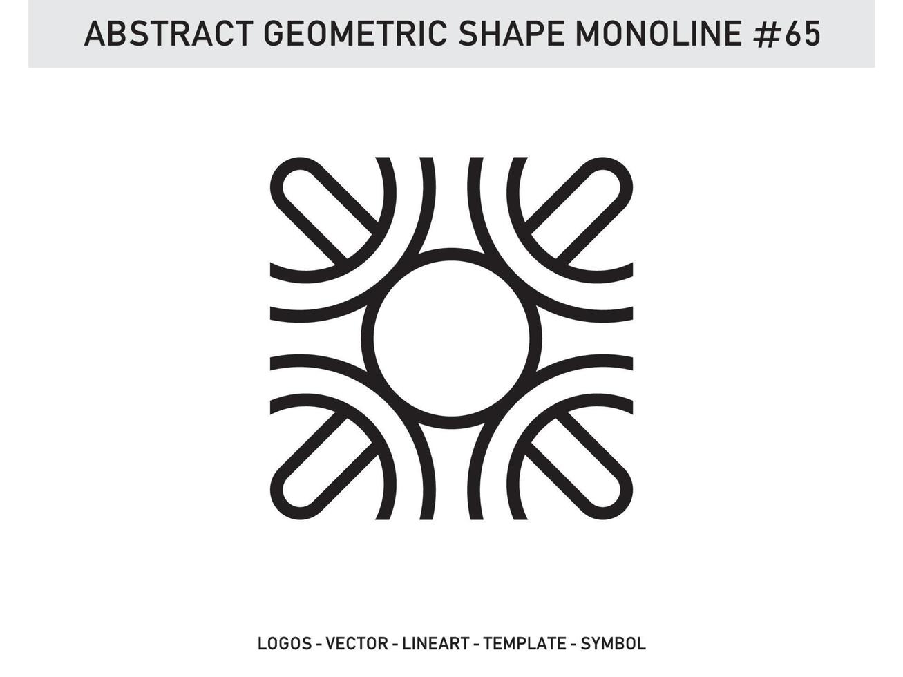 Geometric Monoline Lineart Line Shape Abstract Free Vector