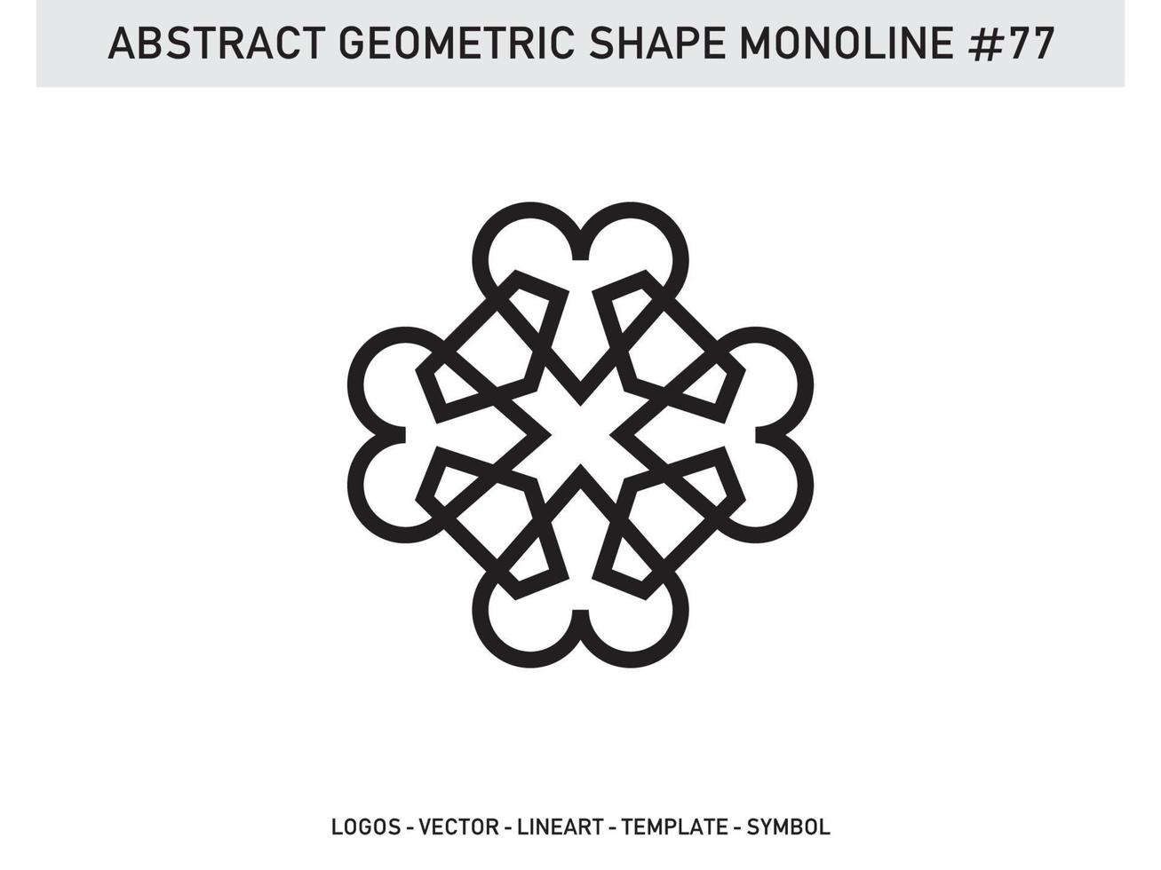 Abstract Geometric Monoline Lineart Line Shape Free Vector