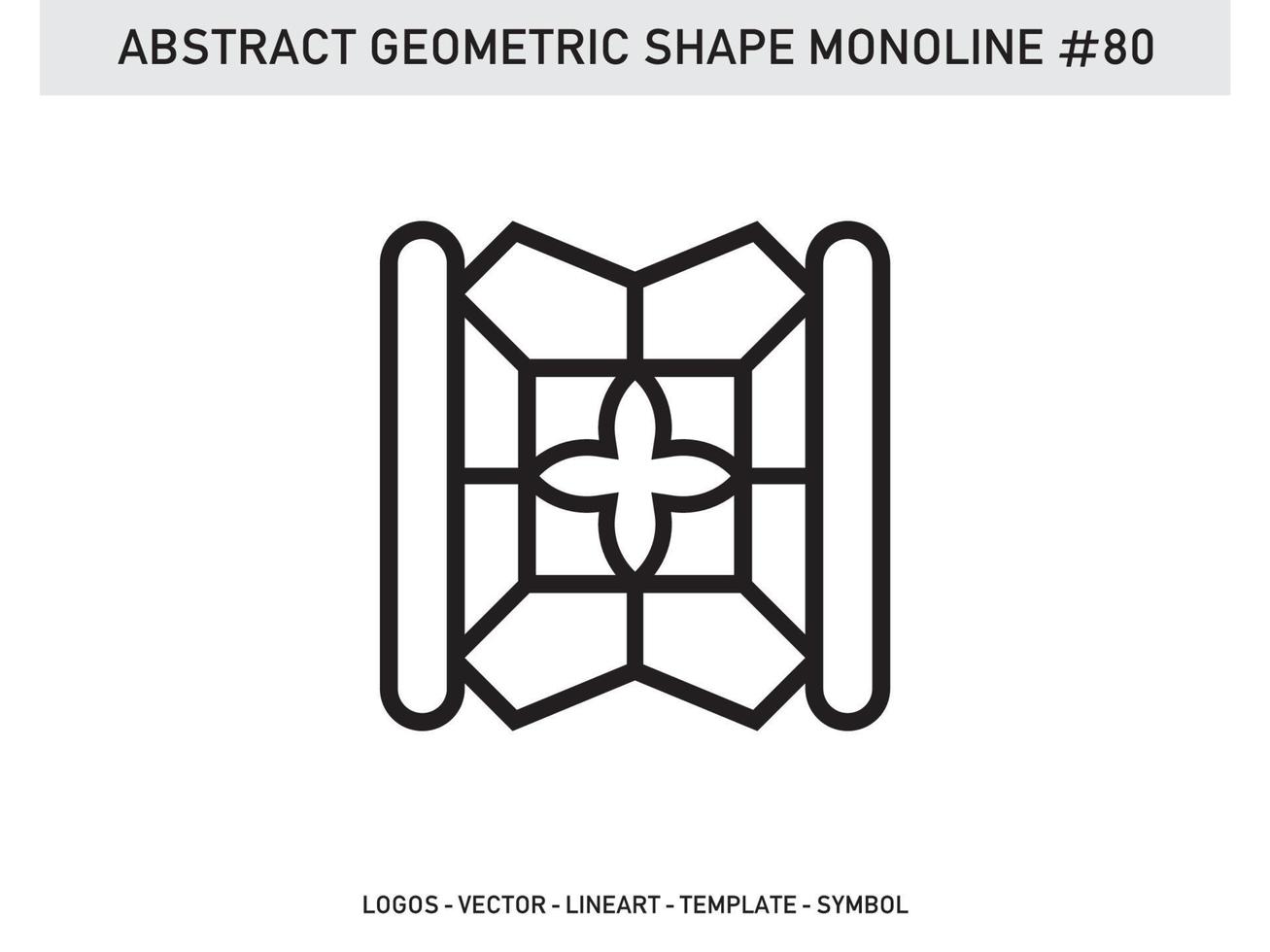 Abstract Geometric Monoline Lineart Line Shape Free Vector