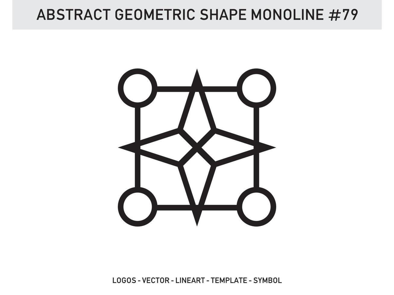 Abstract Geometric Monoline Lineart Line Shape Free Vector