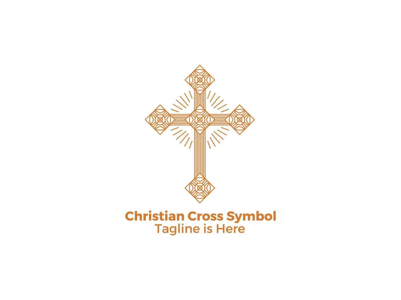 Ornamental Religion Christian Catholicism Cross Icon Isolated on White Background Free Vector