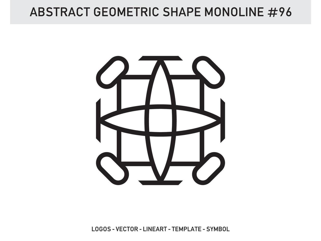 Monoline Abstract Geometric Lineart Line Shape Free Vector Design