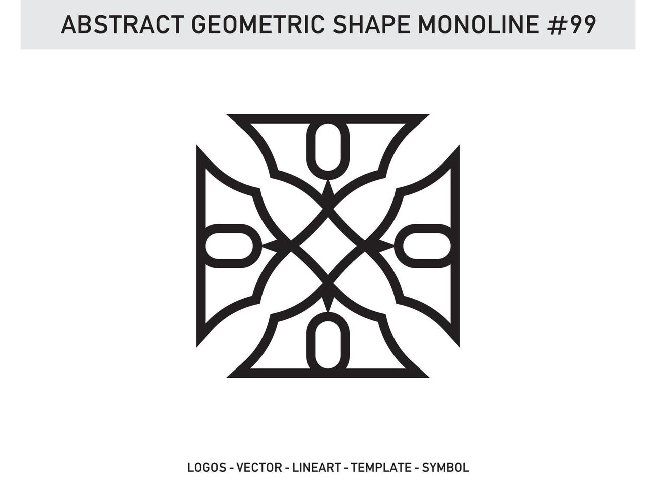 Monoline Abstract Geometric Lineart Line Shape Free Vector Design