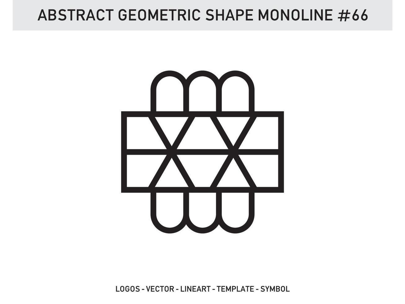 Abstract Geometric Monoline Lineart Line Shape Free Vector