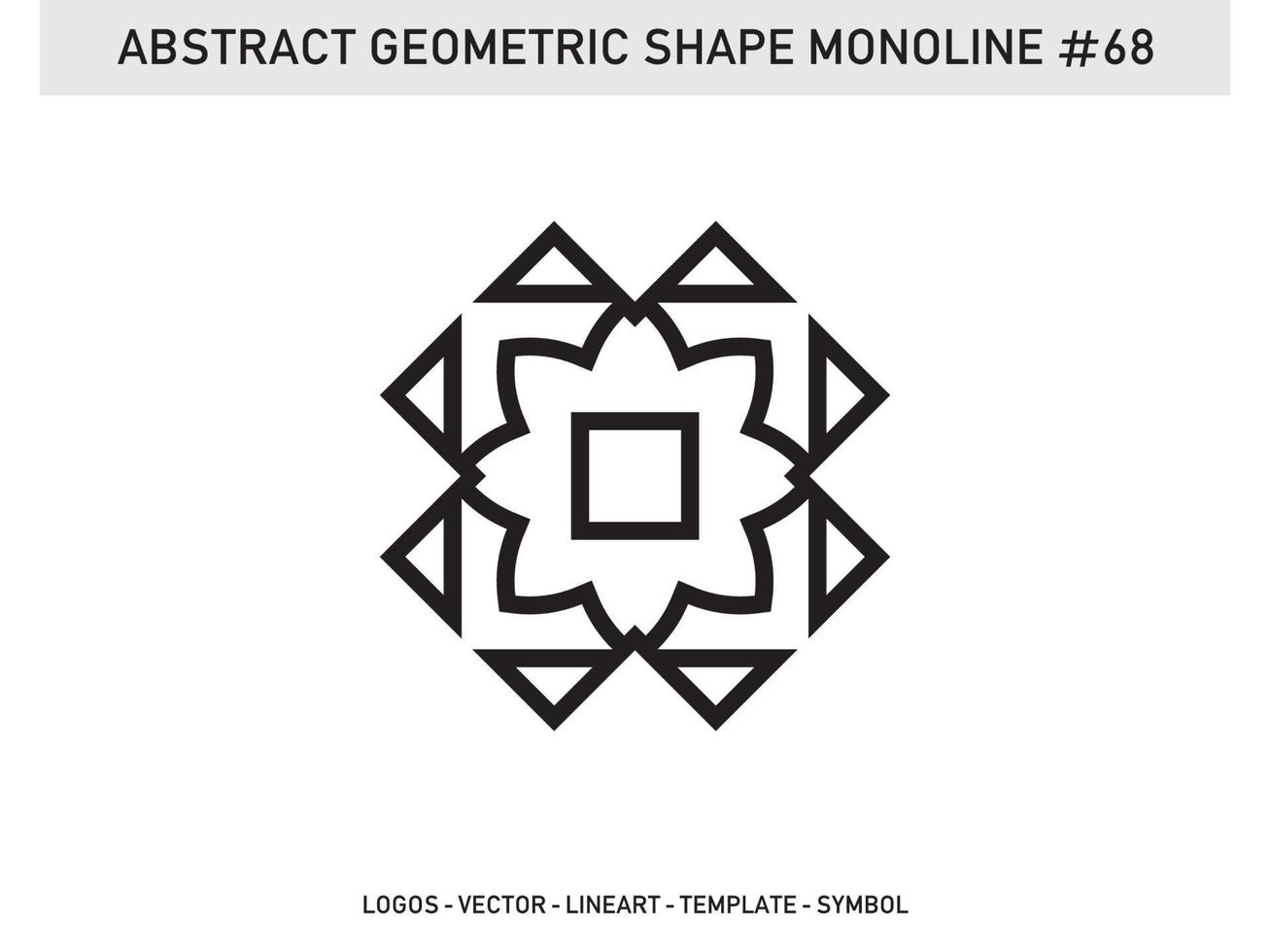 Abstract Geometric Monoline Lineart Line Shape Free Vector