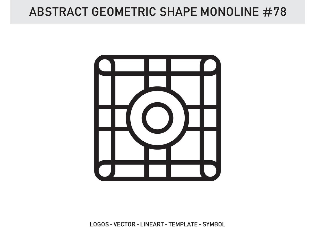 Abstract Geometric Monoline Lineart Line Shape Free Vector