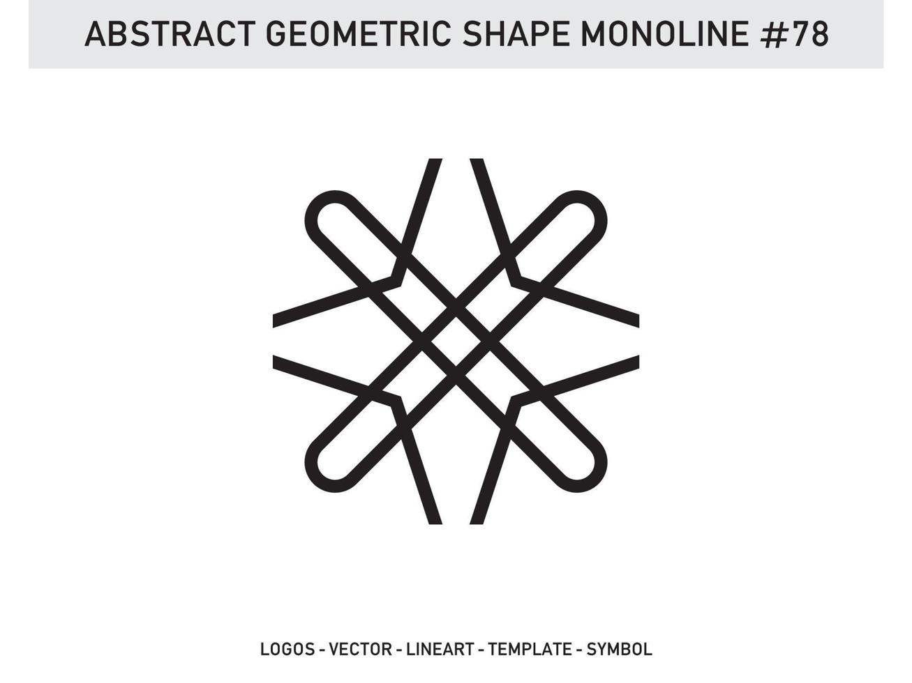 Abstract Geometric Monoline Lineart Line Shape Free Vector