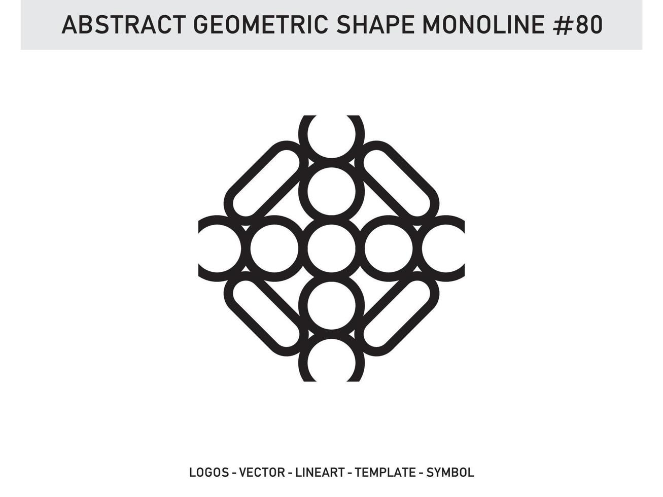 Abstract Geometric Monoline Lineart Line Shape Free Vector