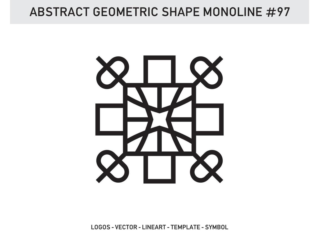 Monoline Abstract Geometric Lineart Line Shape Free Vector Design