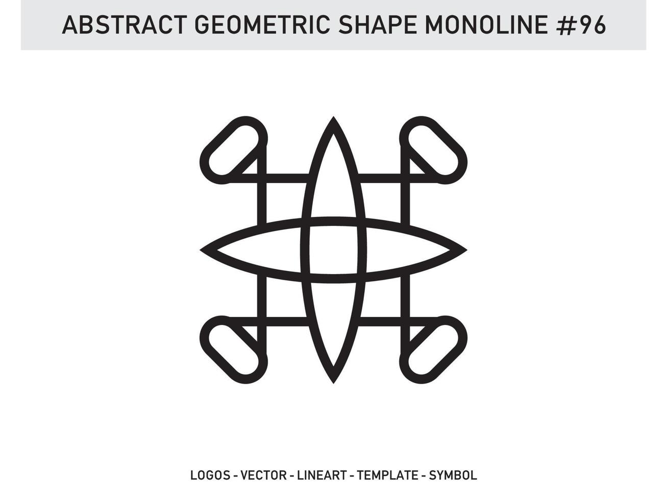 diseño de vector libre de forma de línea de lineart geométrico abstracto monoline