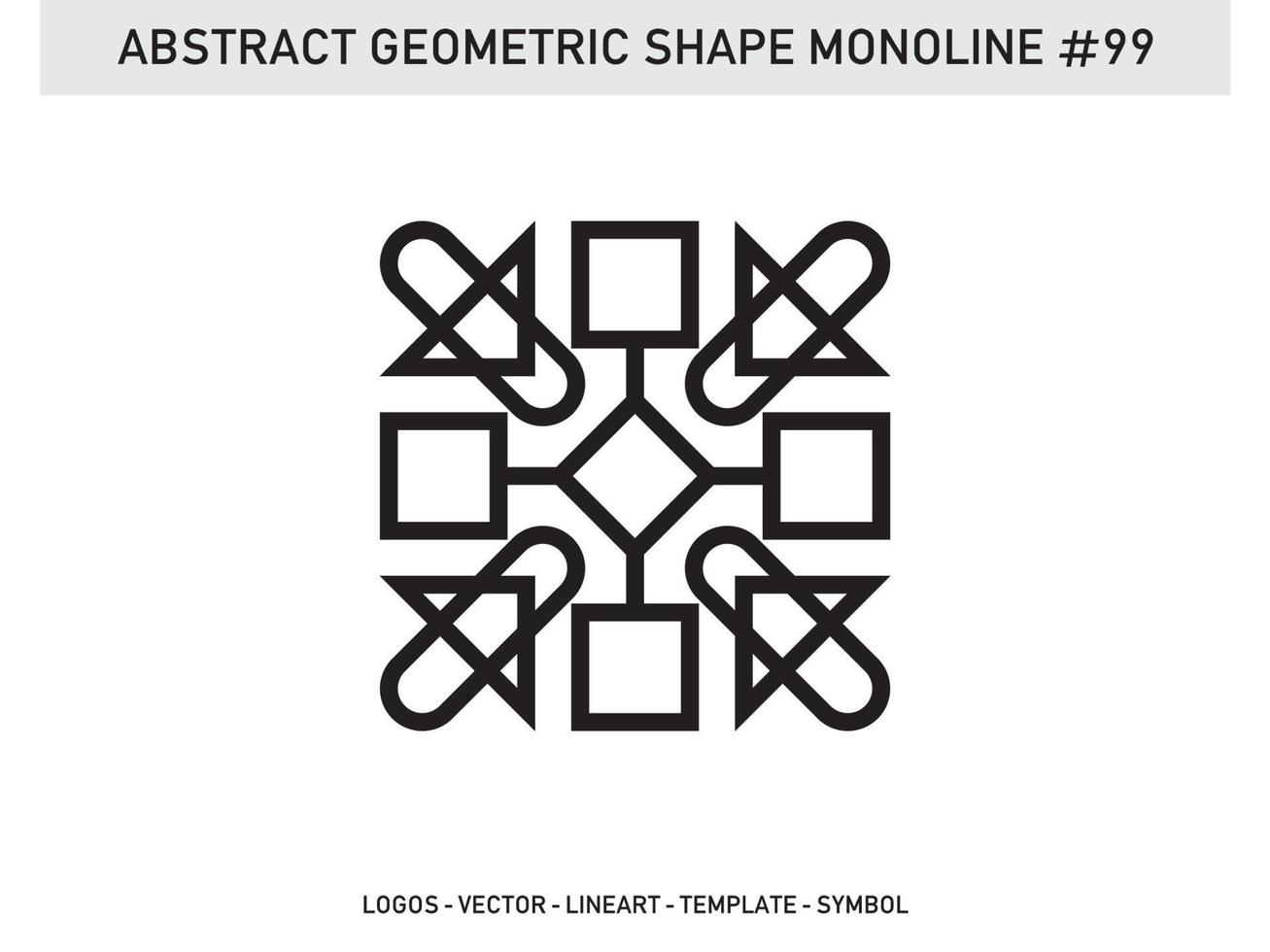diseño de vector libre de forma de línea de lineart geométrico abstracto monoline