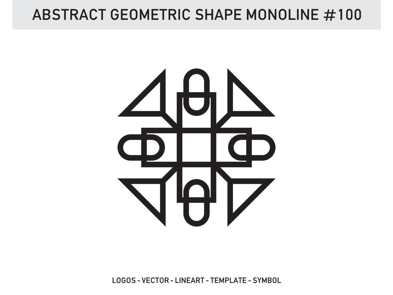 diseño de vector libre de forma de línea de lineart geométrico abstracto monoline