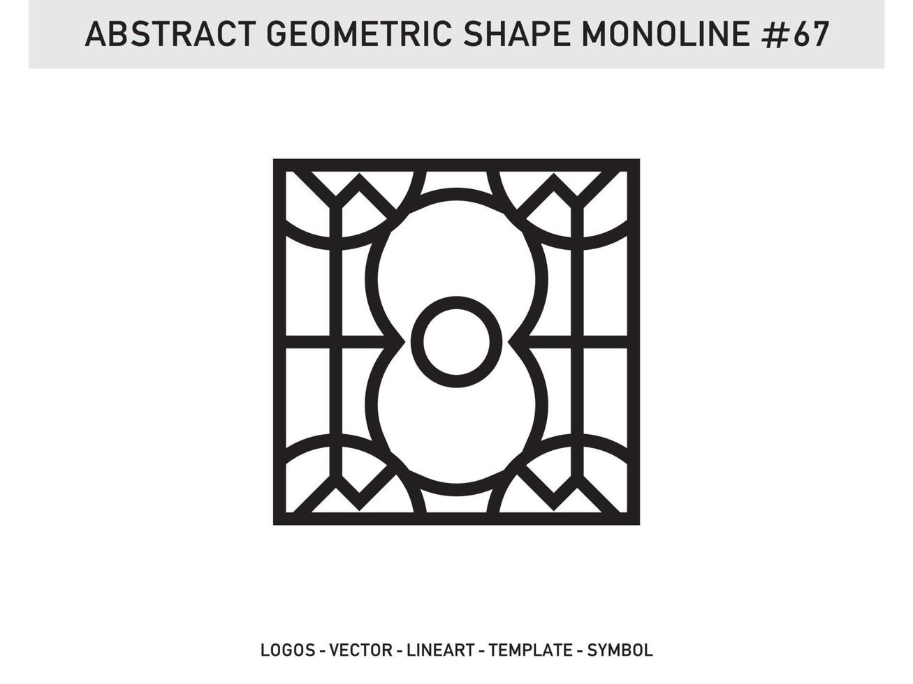 Abstract Geometric Monoline Lineart Line Shape Free Vector