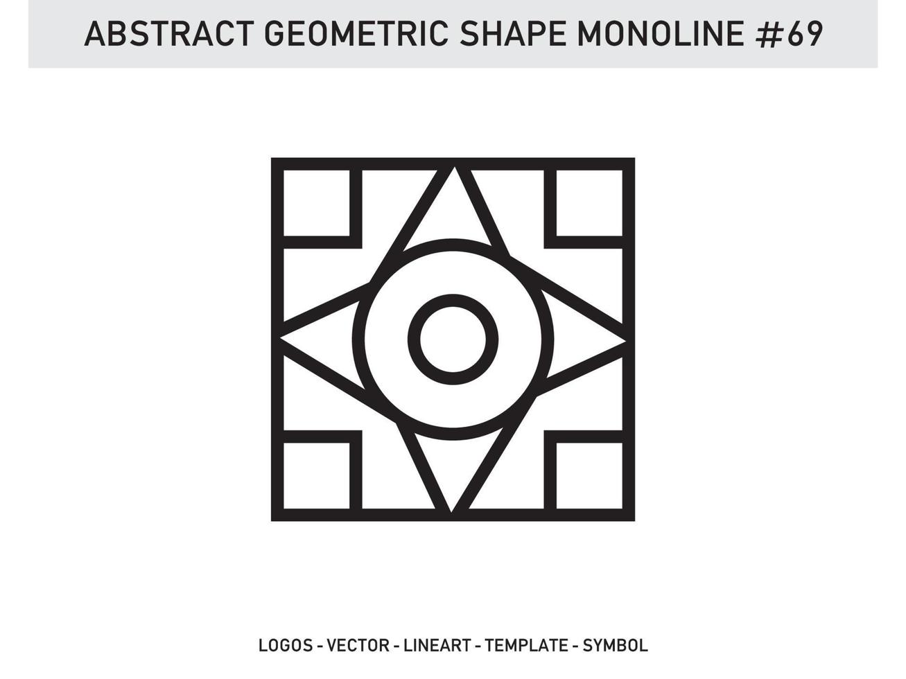 Abstract Geometric Monoline Lineart Line Shape Free Vector