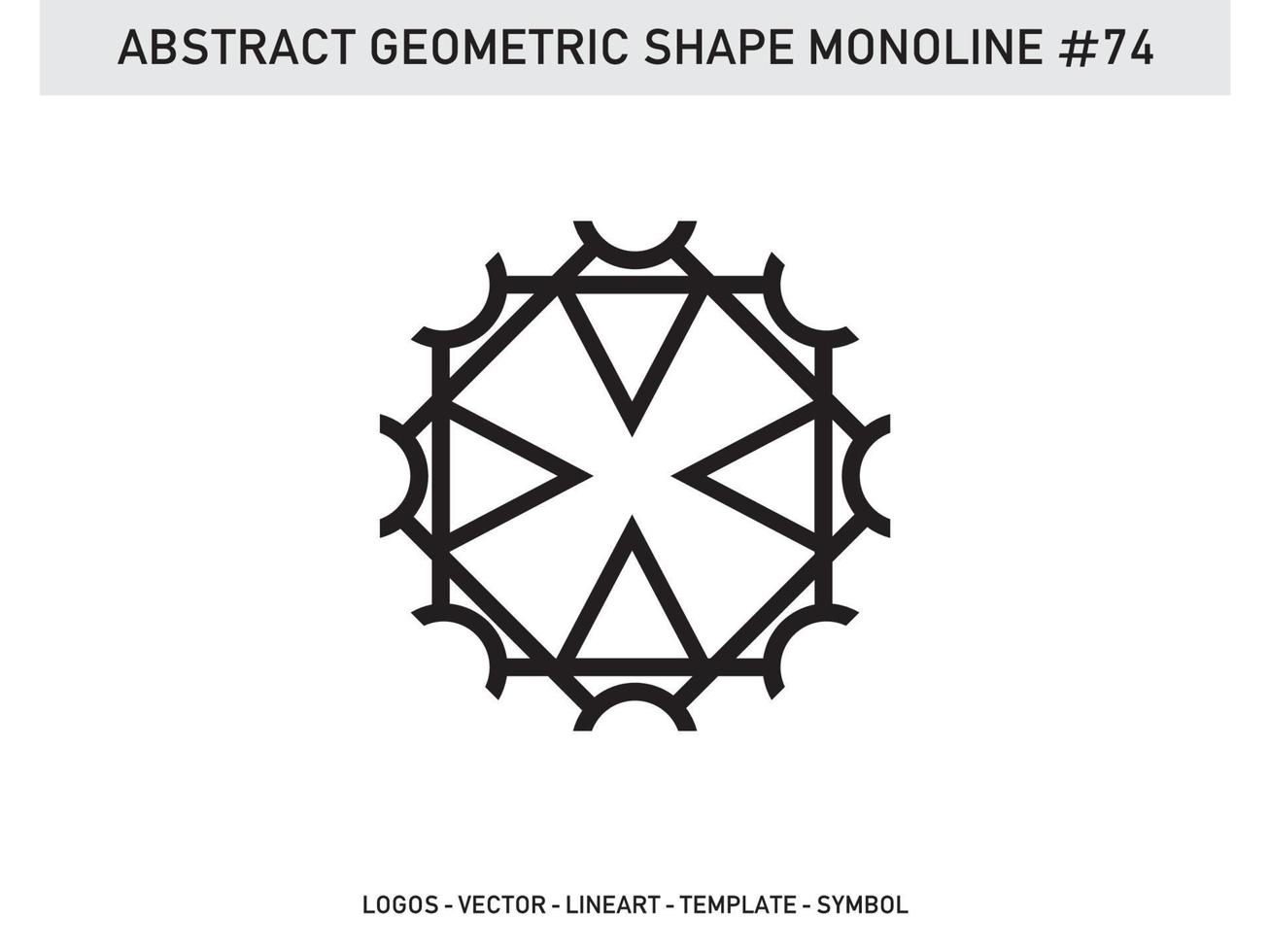 Abstract Geometric Monoline Lineart Line Vector Shape Free