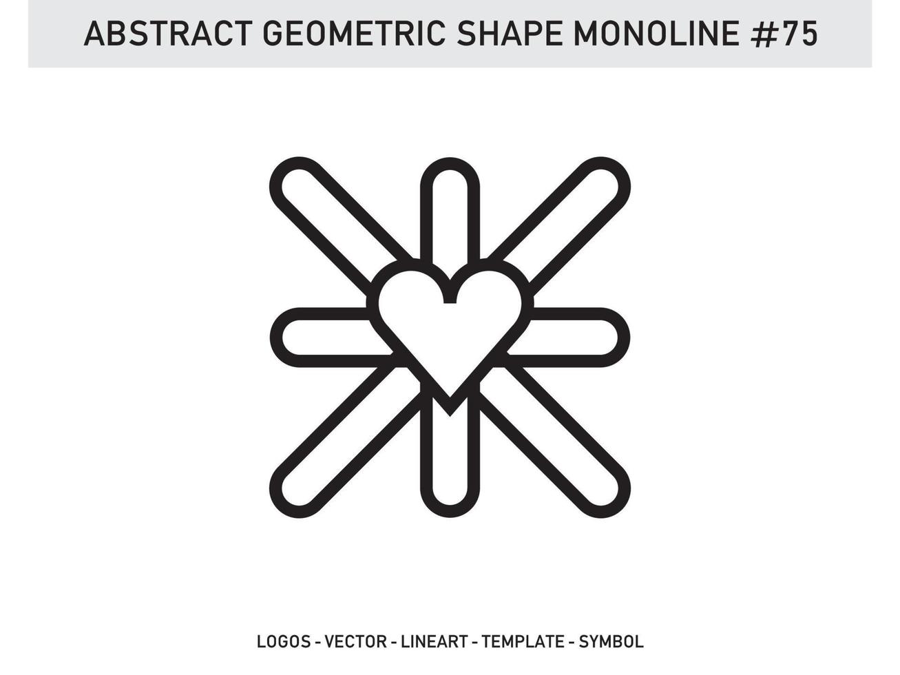 Abstract Geometric Monoline Lineart Line Vector Shape Free