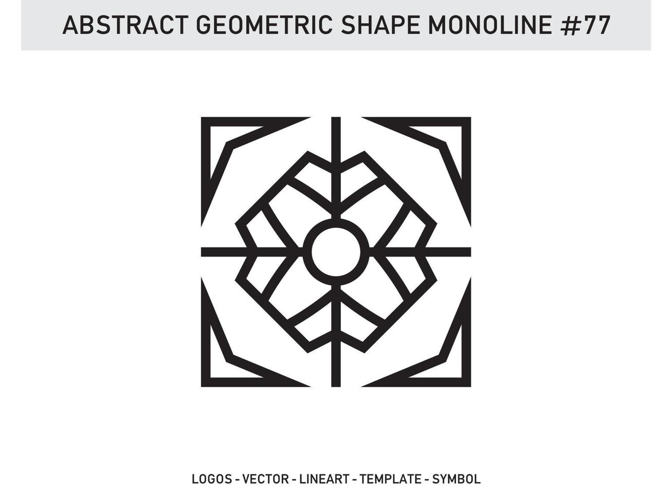 Abstract Geometric Monoline Lineart Line Shape Free Vector