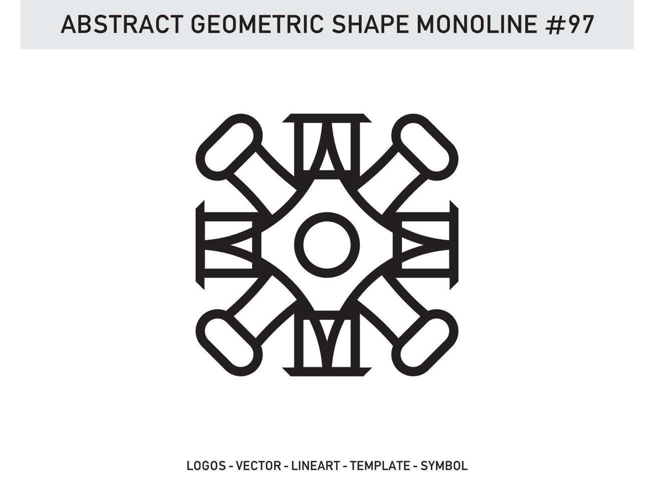 Monoline Abstract Geometric Lineart Line Shape Free Vector Design