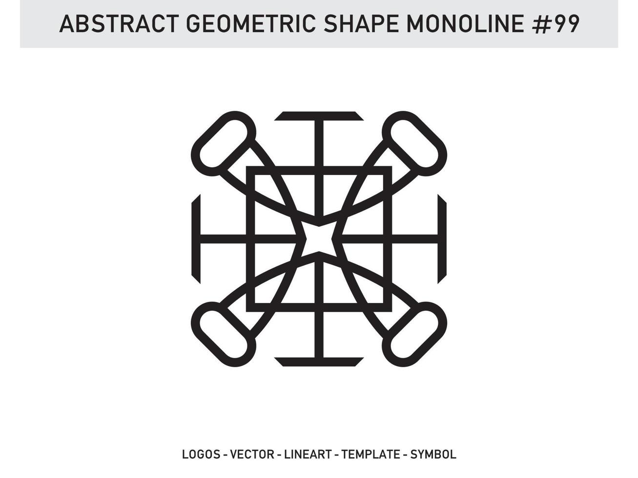 Monoline Abstract Geometric Lineart Line Shape Free Vector Design