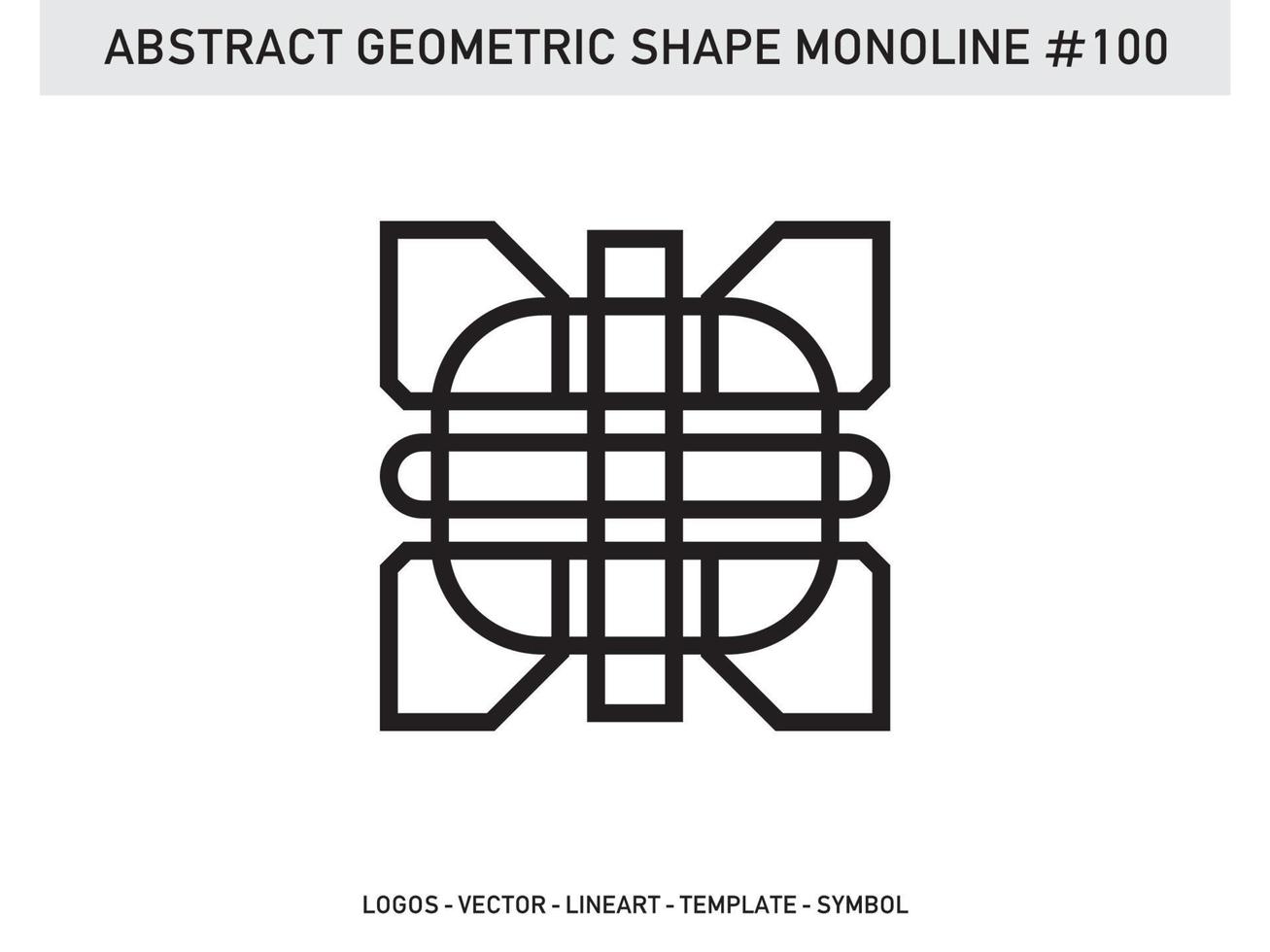 diseño de vector libre de forma de línea de lineart geométrico abstracto monoline