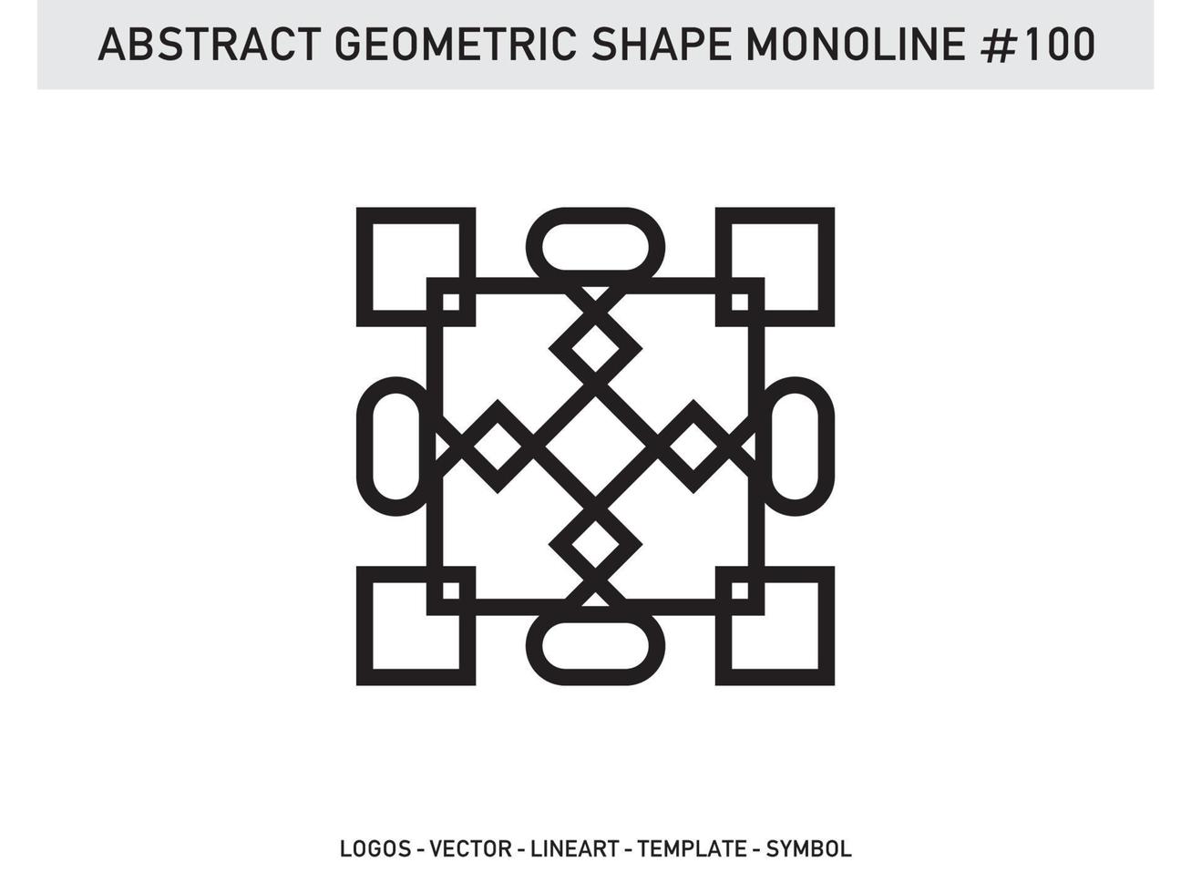 diseño de vector libre de forma de línea de lineart geométrico abstracto monoline