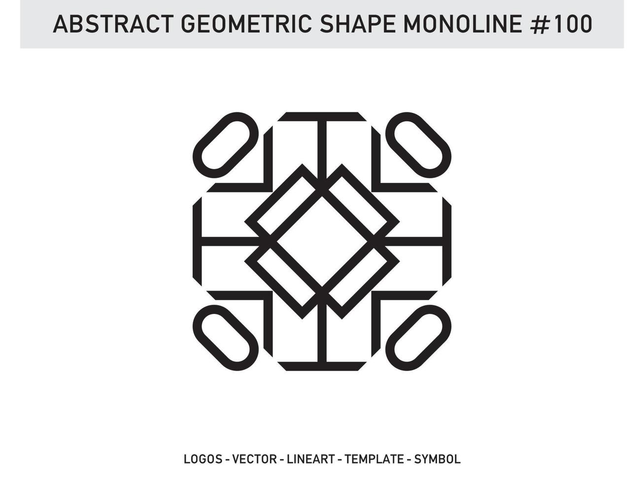 Monoline Abstract Geometric Lineart Line Shape Free Vector Design
