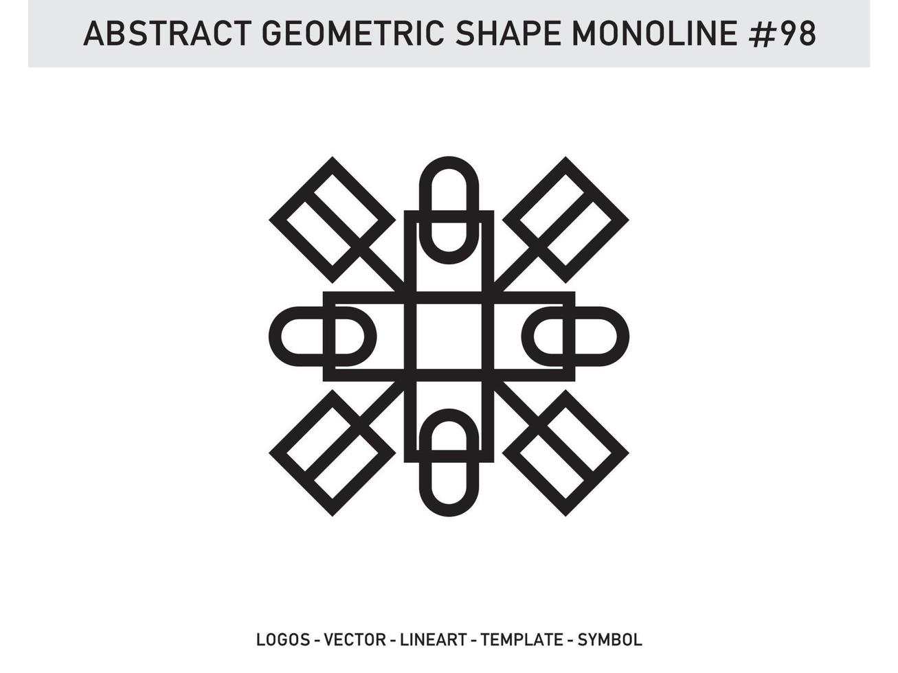 Monoline Abstract Geometric Lineart Line Shape Free Vector Design