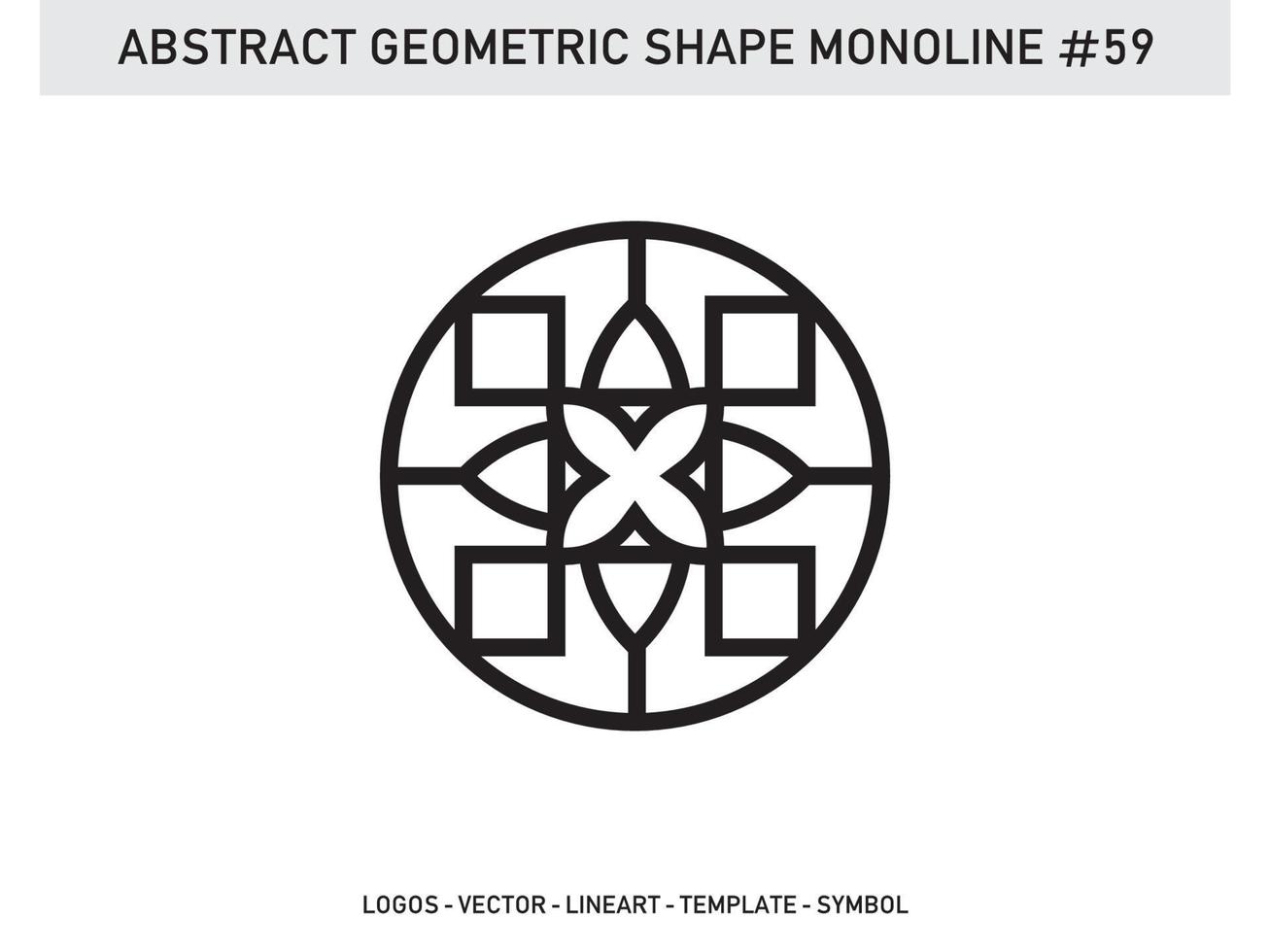 Geometric Monoline Shape Abstract Free Vector