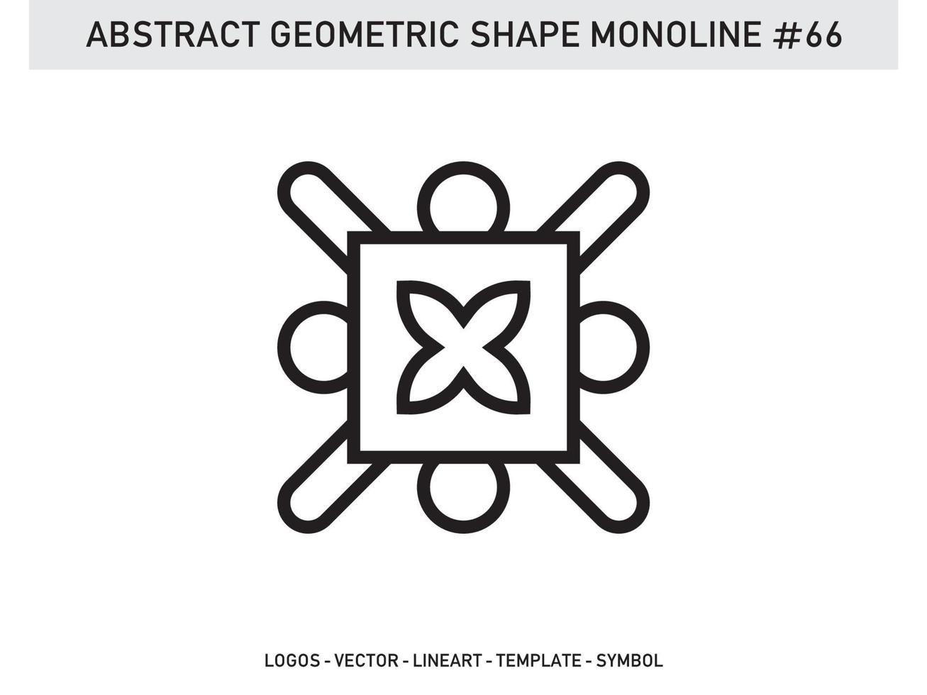 Abstract Geometric Monoline Lineart Line Shape Free Vector