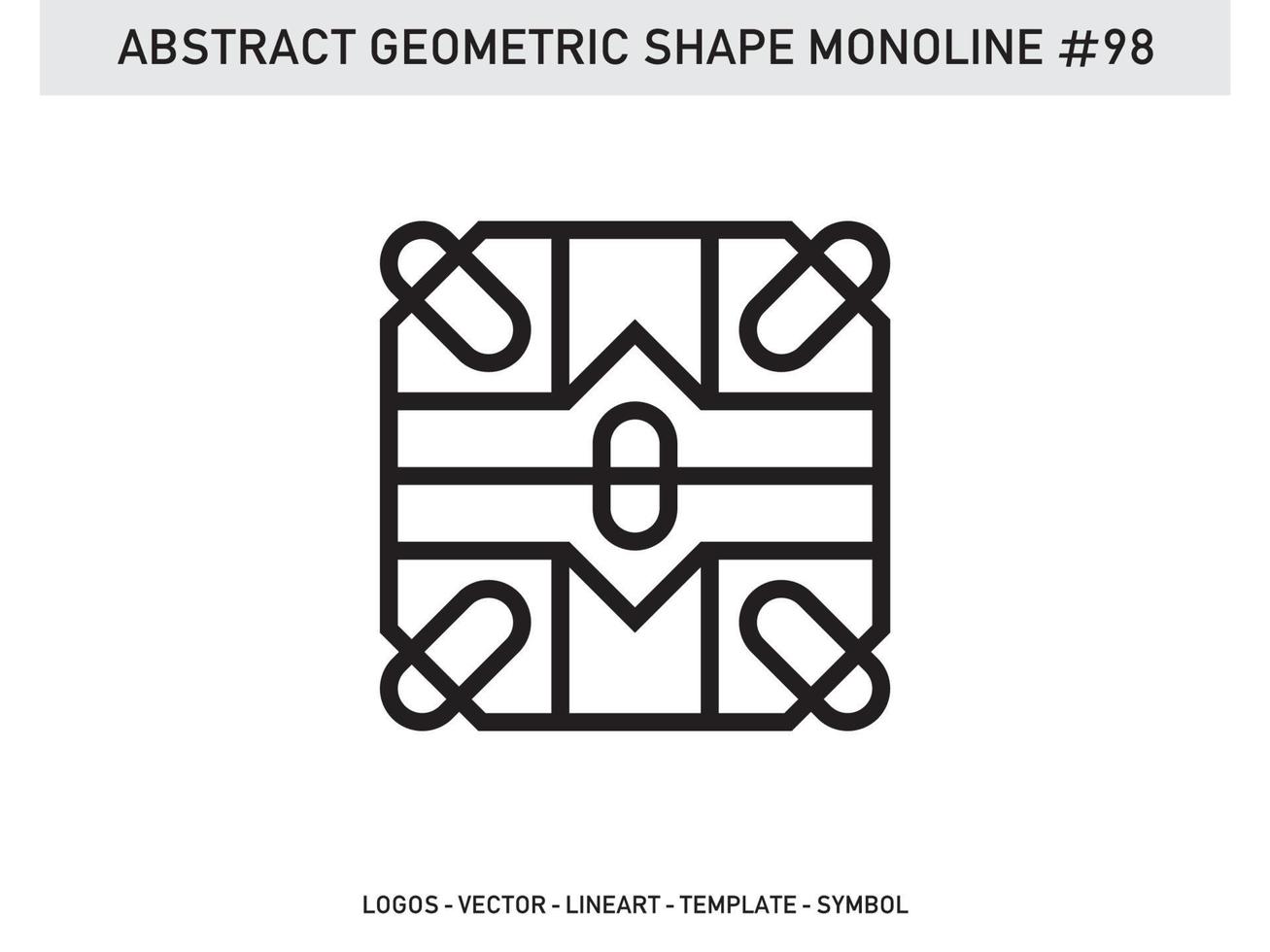 Monoline Abstract Geometric Lineart Line Shape Free Vector Design