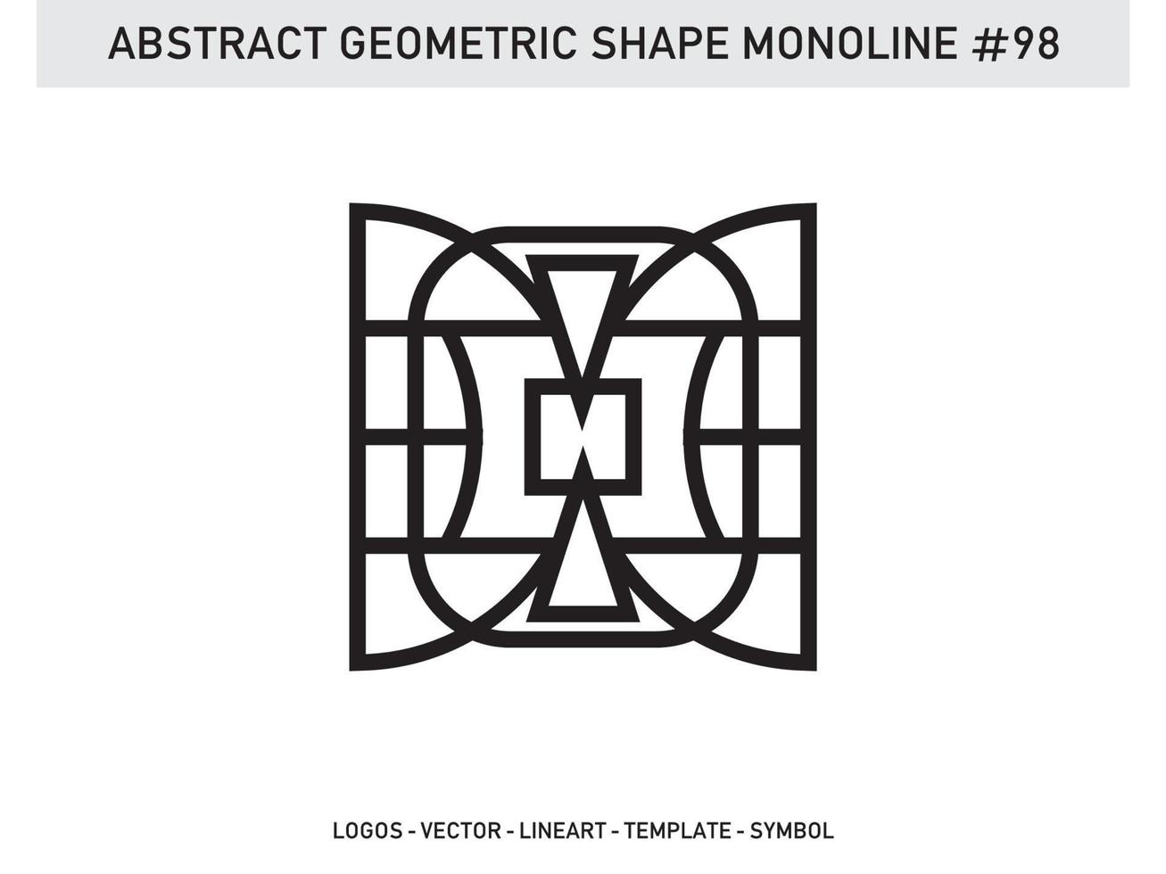 Monoline Abstract Geometric Lineart Line Shape Free Vector Design