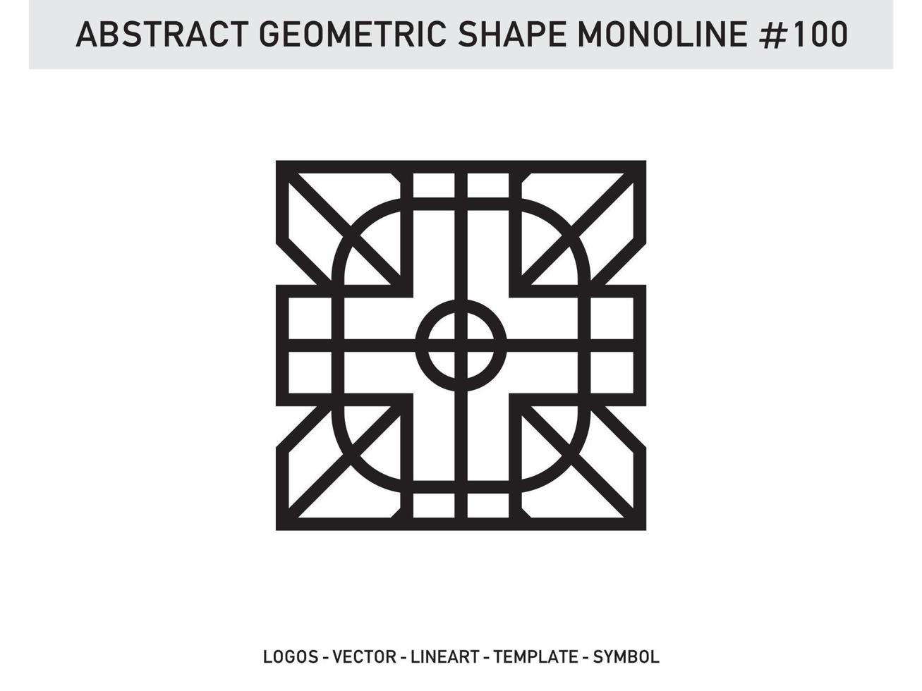 Monoline Abstract Geometric Lineart Line Shape Free Vector Design