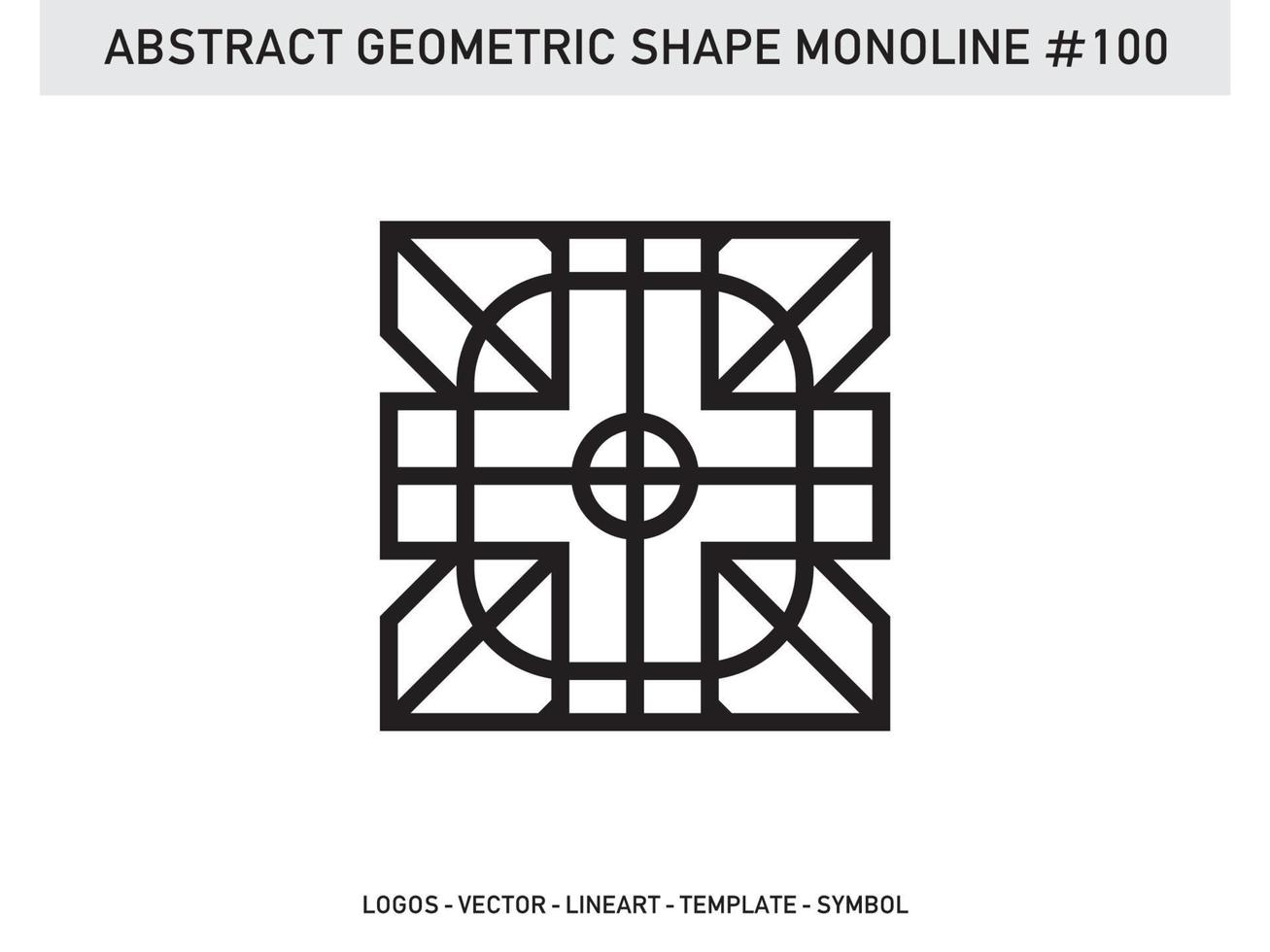 diseño de vector libre de forma de línea de lineart geométrico abstracto monoline