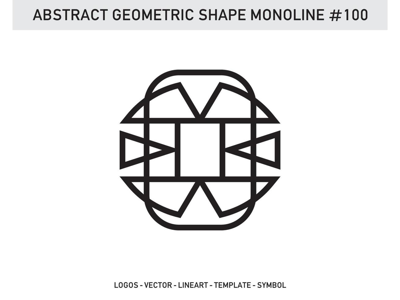 Monoline Abstract Geometric Lineart Line Shape Free Vector Design