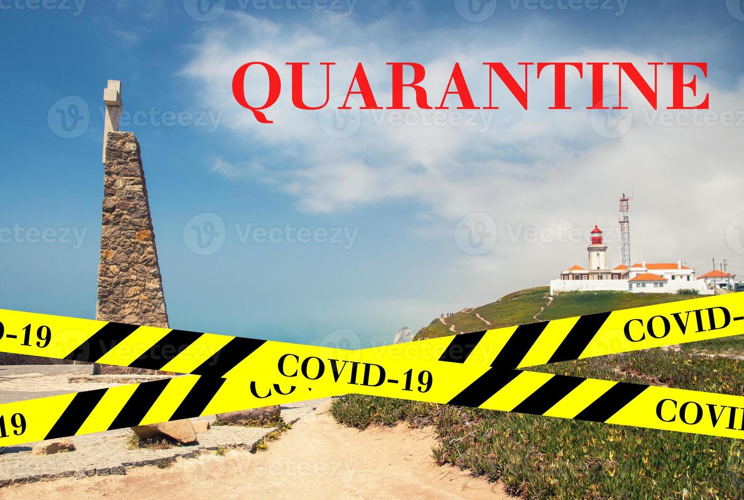 Quarantine in Portugal. No travel and lockdown concept. photo