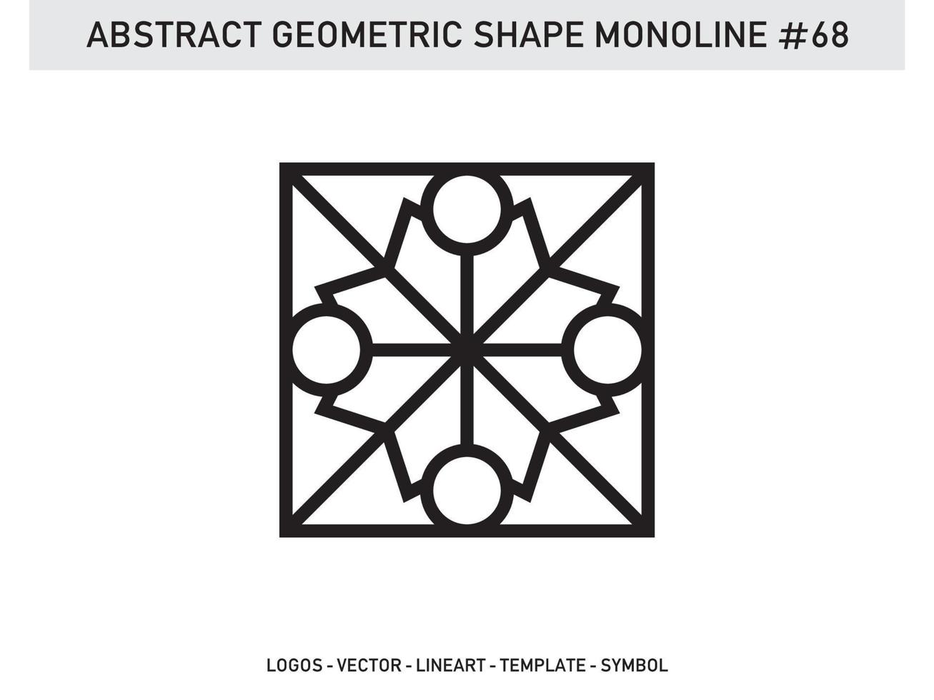 Abstract Geometric Monoline Lineart Line Shape Free Vector
