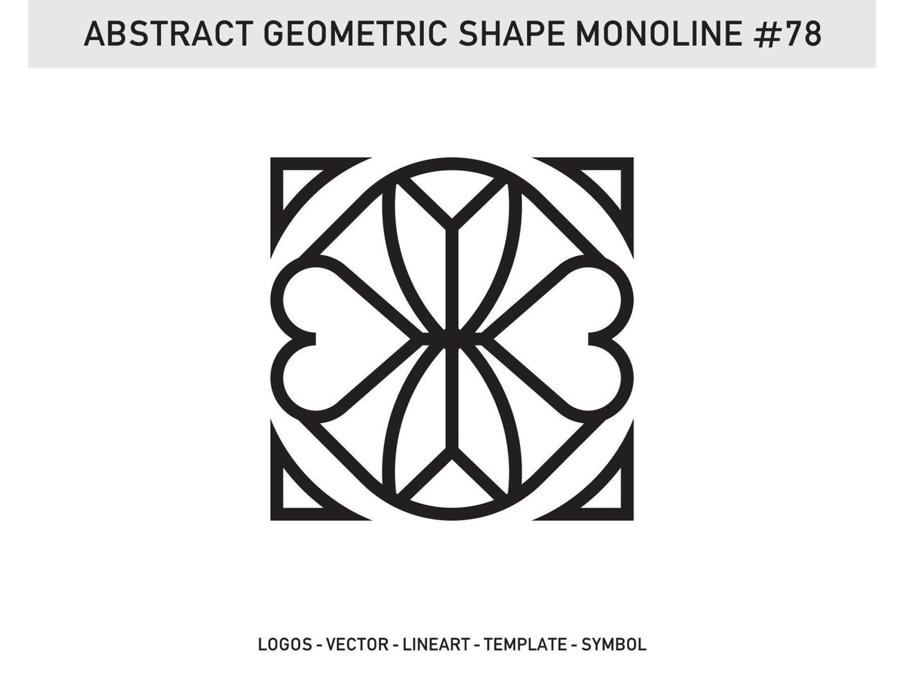 Abstract Geometric Monoline Lineart Line Shape Free Vector