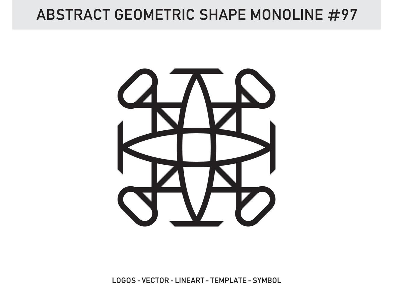 Monoline Abstract Geometric Lineart Line Shape Free Vector Design