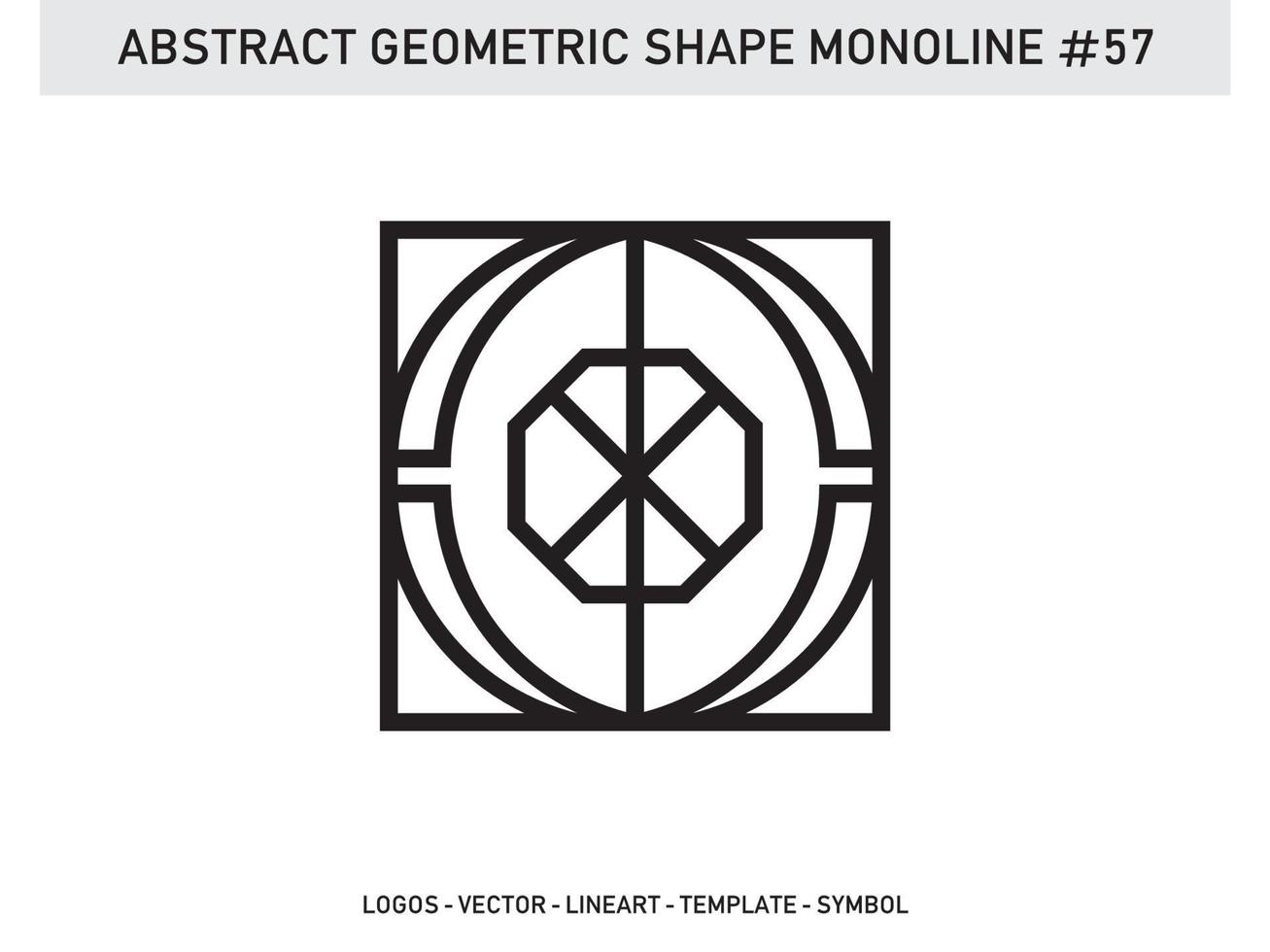 Geometric Monoline Shape Abstract Free Vector