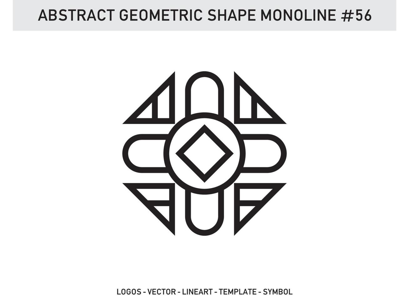 Geometric Monoline Shape Abstract Free Vector