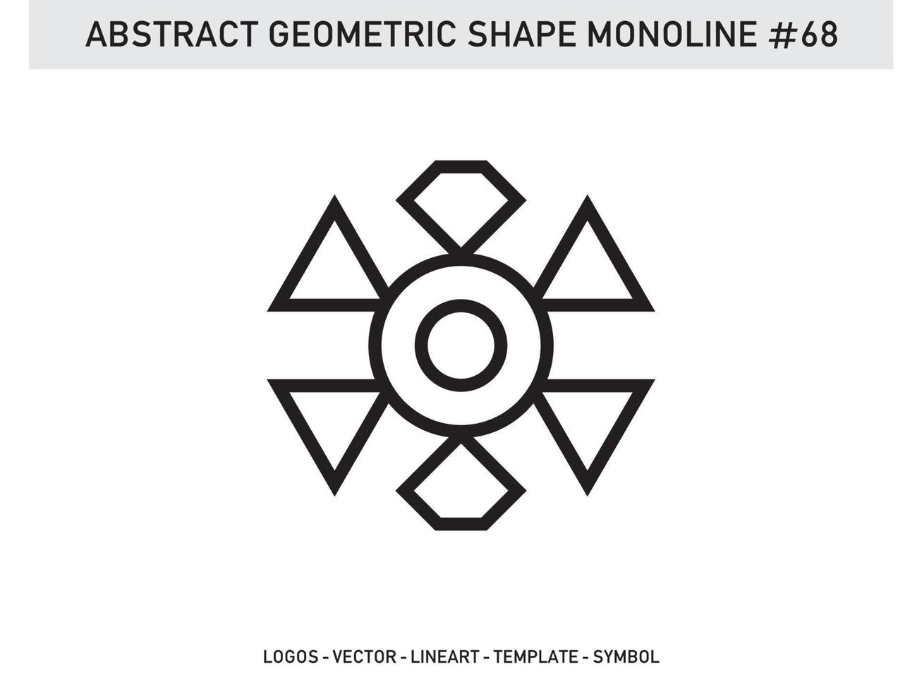 Abstract Geometric Monoline Lineart Line Shape Free Vector